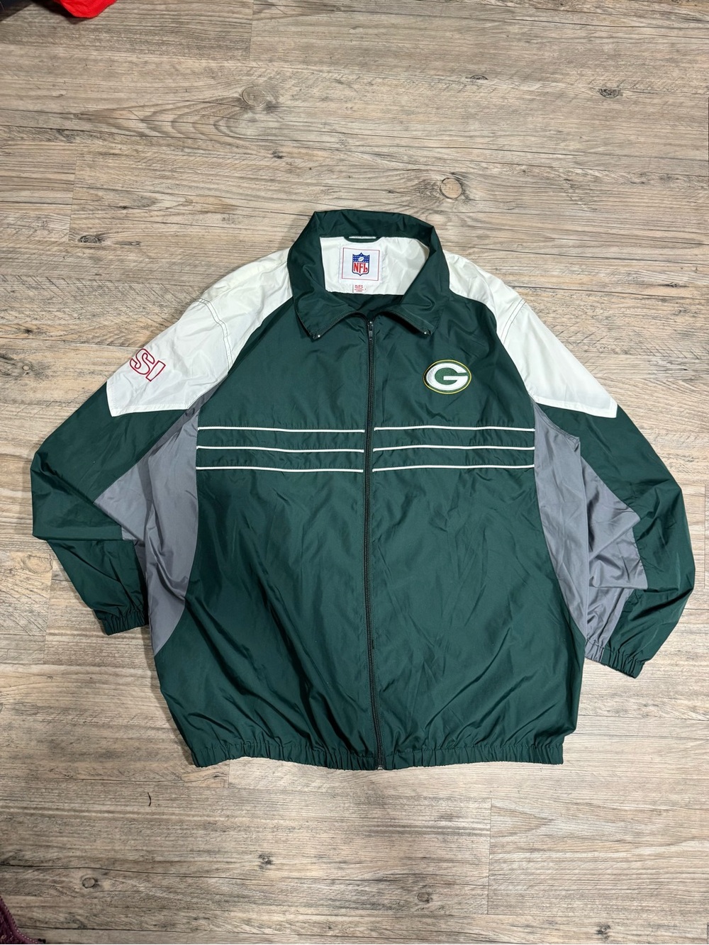 Green Bay Packers Windbreaker Jacket - Green & White
